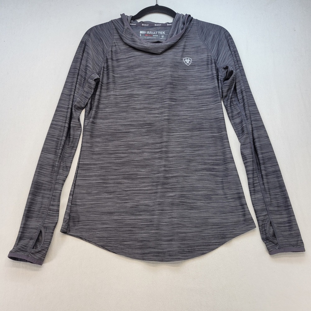 Ariat Hoodie Women Small Gray AriatTEK Heat Series Sun Shirt Hooded Pullover